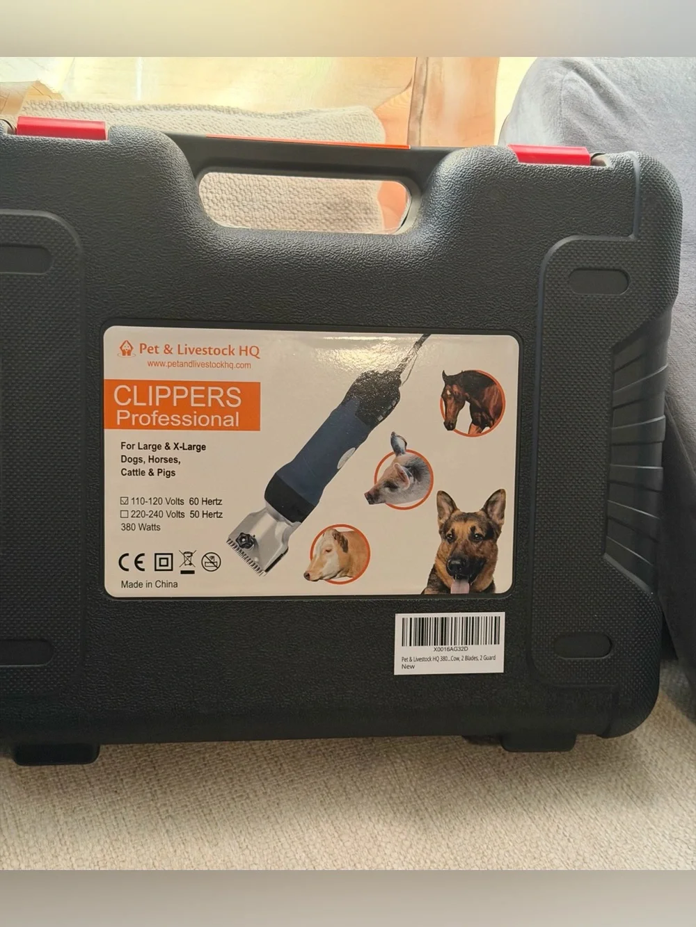 Pet & Livestock HQ Professional Animal Grooming Clippers Kit in Navy - 380W NEW